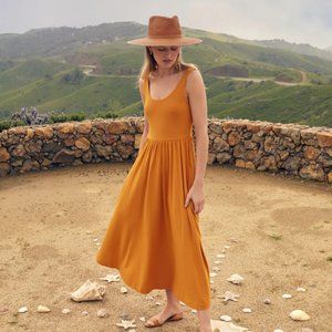 NWT Cuyana Scoop Neck Dress in Mango size M with Pockets!!